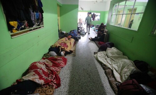 PHOTOS: Displaced Palestinian families seek shelter at Gaza&rsquo;s Al-Shifa Hospital
