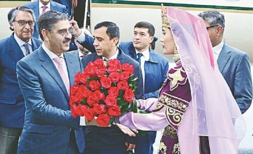 PM Kakar arrives in Tashkent to attend ECO summit