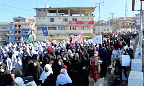 Thousands rally in two AJK towns against Israeli barbarism