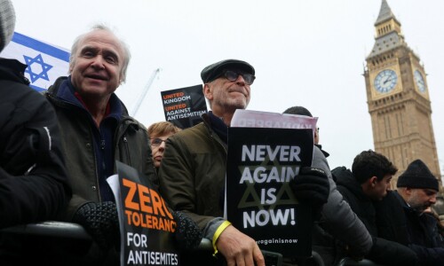 Thousands march against anti-Semitism in London