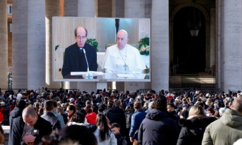 Pope says he has ‘lung inflammation’ as aide reads Sunday message for him Pope says he has ‘lung inflammation’ as aide reads Sunday message for him