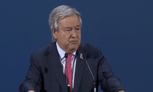 At COP28, UN chief says ending fossil fuel use only way to save burning planet