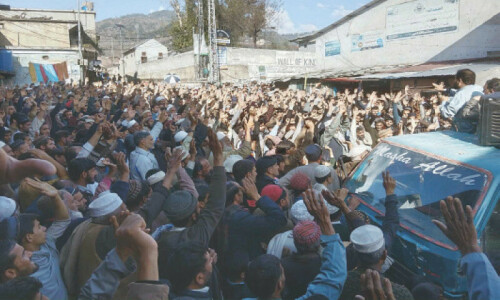 Political parties protest delimitation of constituencies in Shangla