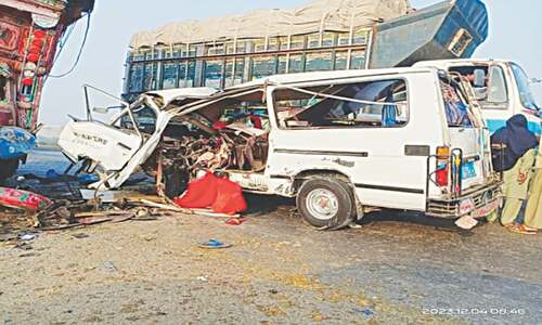 Four passengers die, 11 injured in truck-van collision Four passengers die, 11 injured in truck-van collision