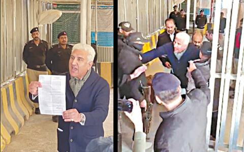Outrage after Qureshi manhandled, whisked away in yet another case Outrage after Qureshi manhandled, whisked away in yet another case