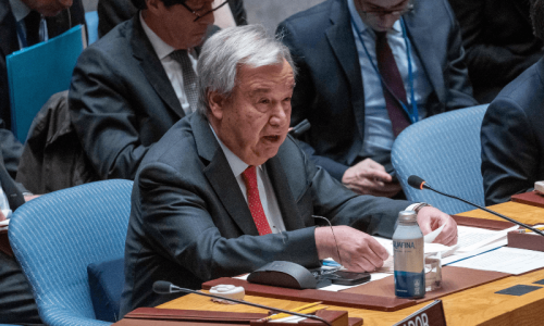UN chief urges world to reject refusal of two-state solution to Palestine issue