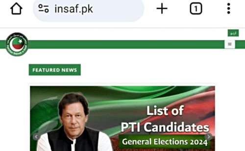 PTI says its websites &lsquo;blocked&rsquo; in Pakistan ahead of Feb 8 polls