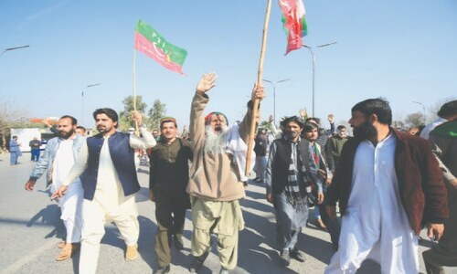 Motorway blocked as PTI workers continue to protest ‘poll rigging’ Motorway blocked as PTI workers continue to protest ‘poll rigging’