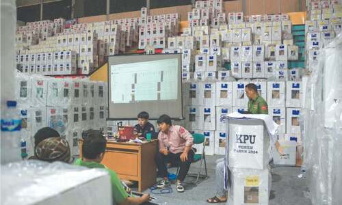 With half votes in, Prabowo leads Indonesia race