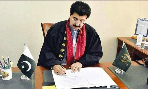 چیئرمین سینیٹ صادق سنجرانی کو عہدے سے ہٹانے کی درخواست سماعت کیلئے مقرر