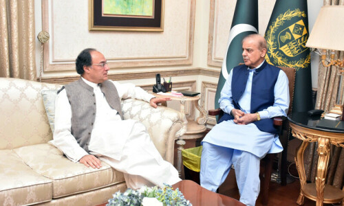 Finance Minister Aurangzeb briefs premier before maiden US sojourn Finance Minister Aurangzeb briefs premier before maiden US sojourn
