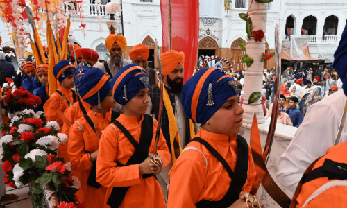 Sikh pilgrims celebrate Baisakhi at Gurdwara Punja Sahib