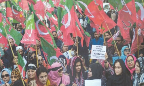 PTI cries foul as police stop its boat rally in Karachi’s Keamari PTI cries foul as police stop its boat rally in Karachi’s Keamari