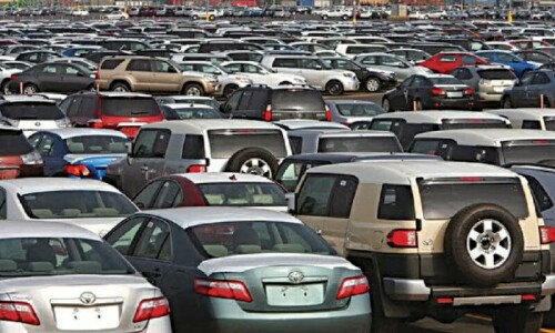 Automobile sales plunge 38pc in July-March Automobile sales plunge 38pc in July-March