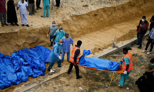 200 bodies exhumed at Gaza hospital 200 bodies exhumed at Gaza hospital