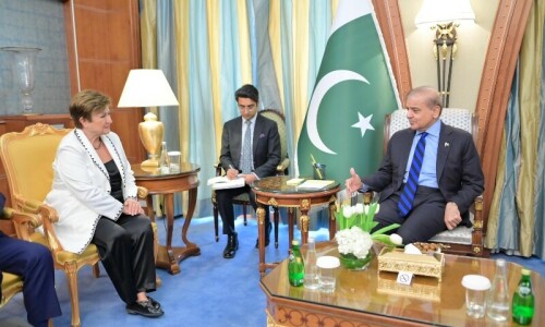 In meeting with IMF chief, PM Shehbaz reiterates commitment to put economy back on track In meeting with IMF chief, PM Shehbaz reiterates commitment to put economy back on track