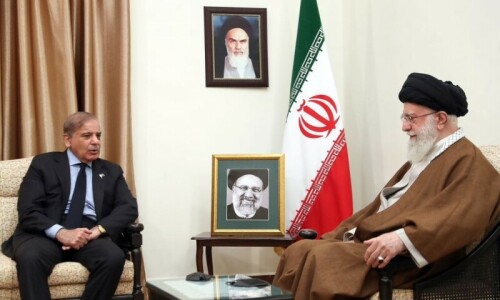 PM Shehbaz meets Ayatollah Khamenei after Tehran funeral for Raisi PM Shehbaz meets Ayatollah Khamenei after Tehran funeral for Raisi