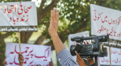 &lsquo;Land grabbing&rsquo; by housing society: Lahore police arrest media person for covering protest
