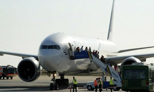 First post-Haj flight arrives at Bacha Khan airport