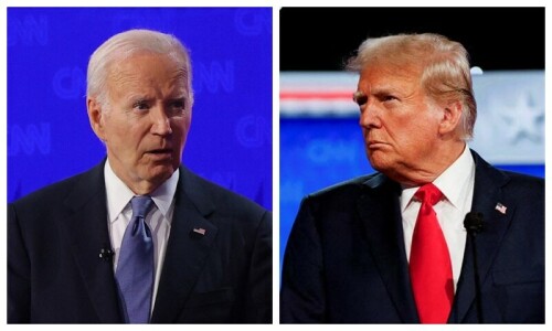 Biden falters as Trump unleashes barrage of falsehoods at first US presidential debate Biden falters as Trump unleashes barrage of falsehoods at first US presidential debate