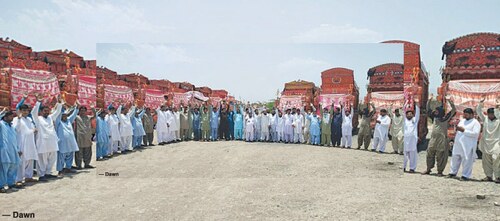 Goods transport owners on strike against axle load policy