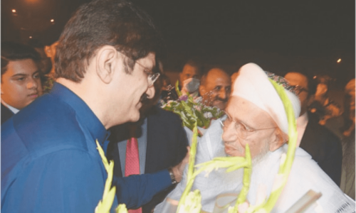 Bohra community leader Syedna Mufaddal arrives in Karachi Bohra community leader Syedna Mufaddal arrives in Karachi