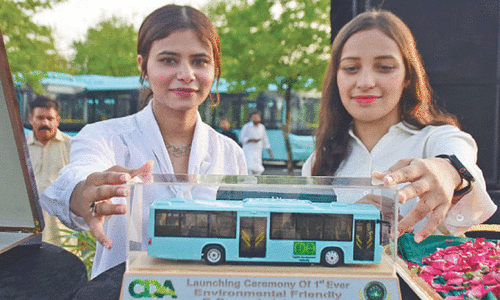 Electric buses start operation on two routes in Islamabad today