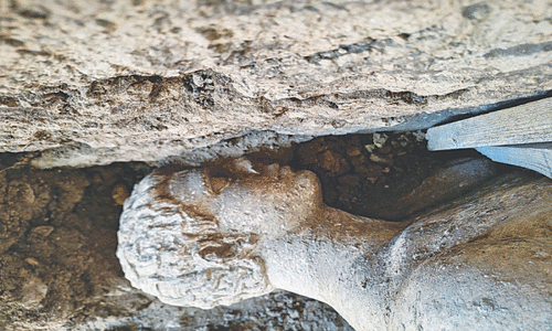 Roman marble statue found in ancient Bulgarian sewer