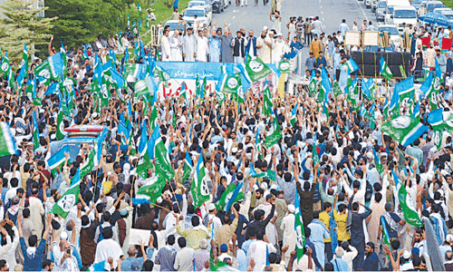 JI demo paralyses parts of capital as PTI puts off rally