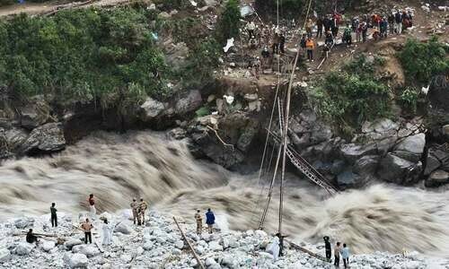 Rains, floods damage bridges, roads, maroon tourists in GB