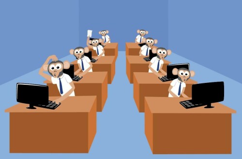 Infinite Monkeys Working in Infinite Galaxies on Infinite Typewriters