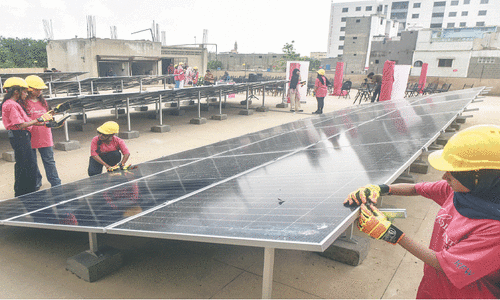 Women engineers electrify Karachi orphanage with solar power Women engineers electrify Karachi orphanage with solar power