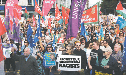 Anti-racism protesters rally across UK Anti-racism protesters rally across UK