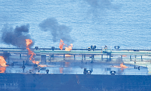 Biggest oil spill in history feared from Houthi-attacked tanker