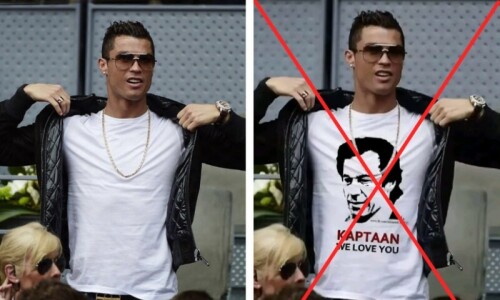 Fact check: Viral image of Cristiano Ronaldo wearing Imran Khan shirt is edited Fact check: Viral image of Cristiano Ronaldo wearing Imran Khan shirt is edited