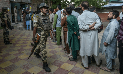 Repression mars first held-Kashmir polls since Article 370 debacle Repression mars first held-Kashmir polls since Article 370 debacle