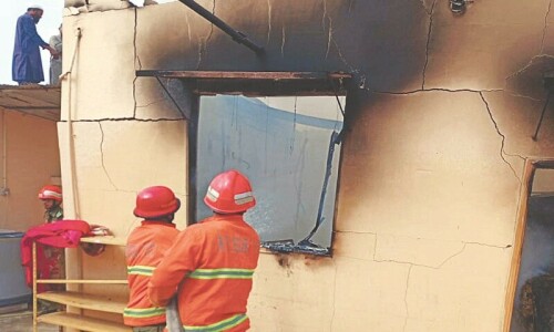 Construction camp torched in midnight attack in Musakhail