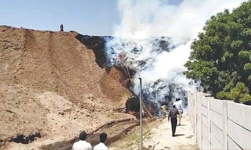 Huge stock of bagasse catches fire at sugar mills