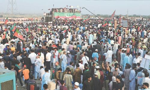 Police break up PTI rally for exceeding deadline Police break up PTI rally for exceeding deadline