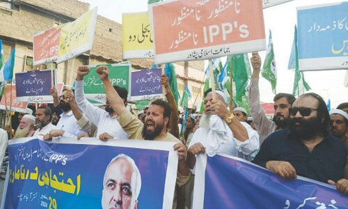 JI workers stage rallies in Peshawar against heavy electricity tariffs, taxes