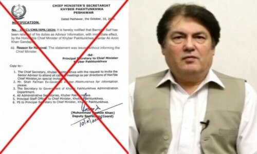 Fact check: Notification regarding removal of KP information adviser Barrister Saif is fake Fact check: Notification regarding removal of KP information adviser Barrister Saif is fake