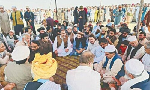 Thousands turn up as PTM jirga begins in Jamrud Thousands turn up as PTM jirga begins in Jamrud