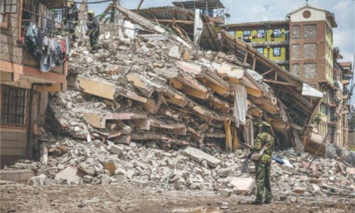 Families feared trapped as eight-storey building collapses in Nairobi Families feared trapped as eight-storey building collapses in Nairobi