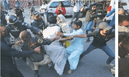 Police break up Karachi rally against &lsquo;enforced disappearances&rsquo;