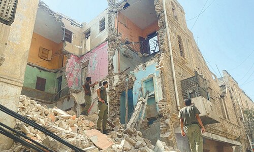 Colonial-era building collapses in Risala