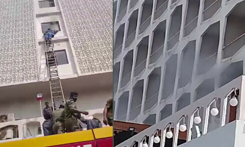 Fire at hotel on Karachi&rsquo;s Sharea Faisal doused