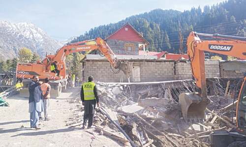 Illegal structures demolished in Naran