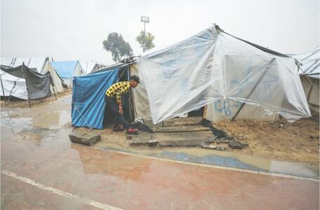 Rainstorms hit tents of Gaza&rsquo;s displaced
