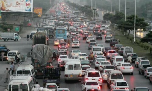 Pindi witnesses another day of gridlocks on main roads Pindi witnesses another day of gridlocks on main roads