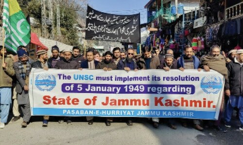 Kashmiri activists demand implementation of UNSC resolution